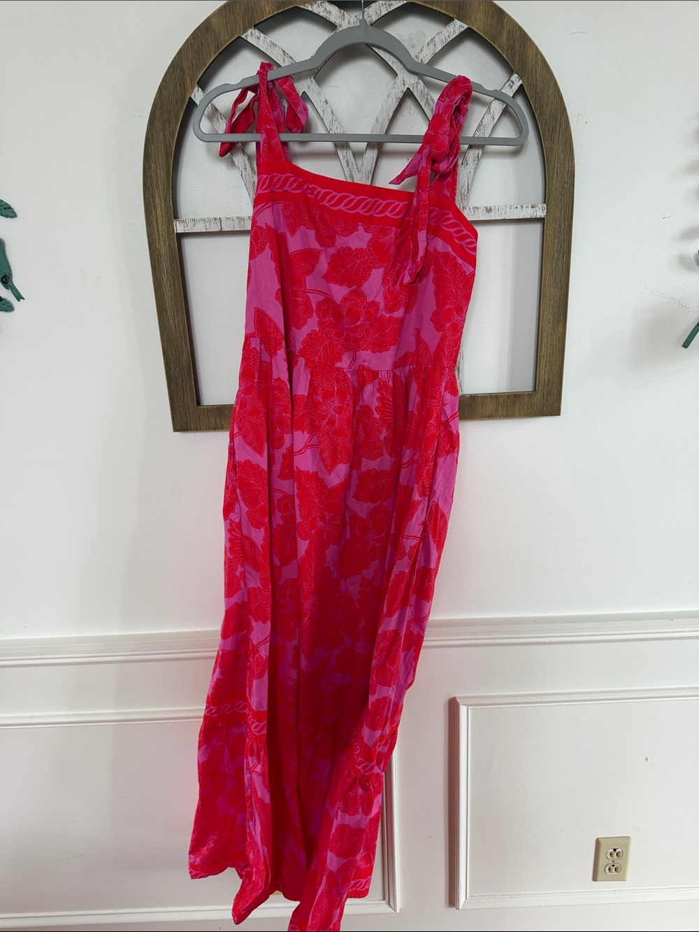 Sugarlips Red and Pink Floral Maxi Dress